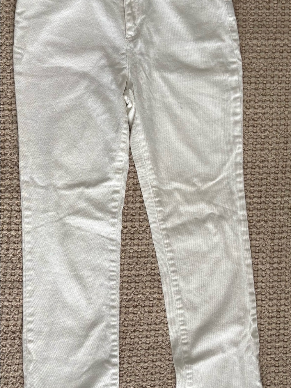 Vintage Lauren Ralph Lauren Women's Straight Leg Jeans in Off-White